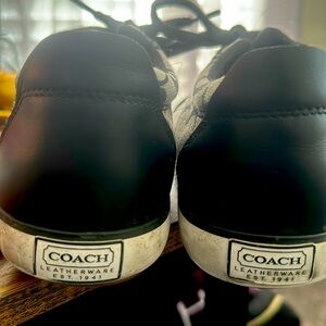 COACH Barrett Sneakers Gray & Black Signature Fabric & Leather Size 8 1/2 B